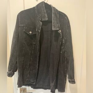 Black  corduroy shacket